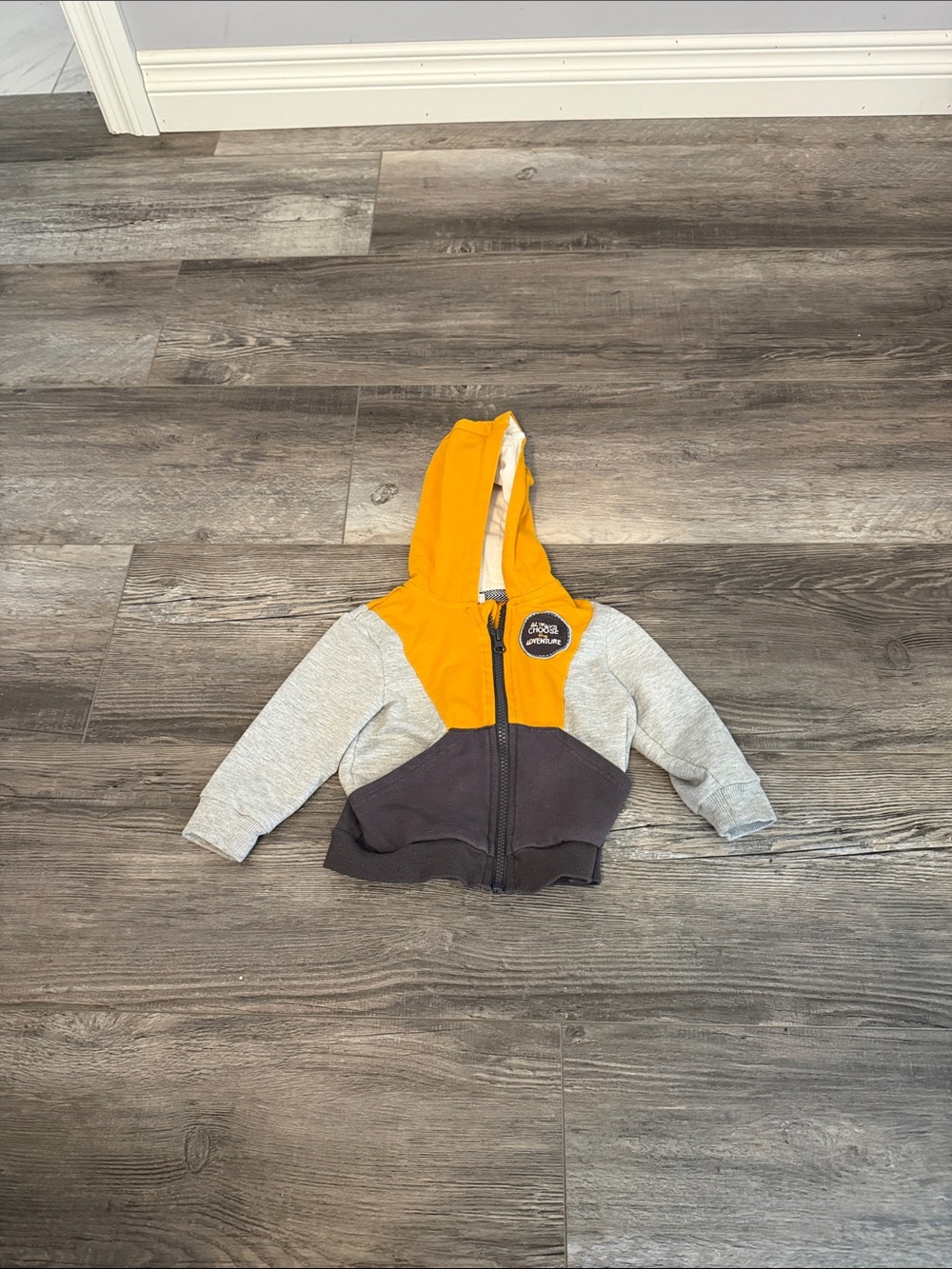 Tommy Bahama Toddler Colorblock Hooded Zip Jacket - Yellow, Gray & Black